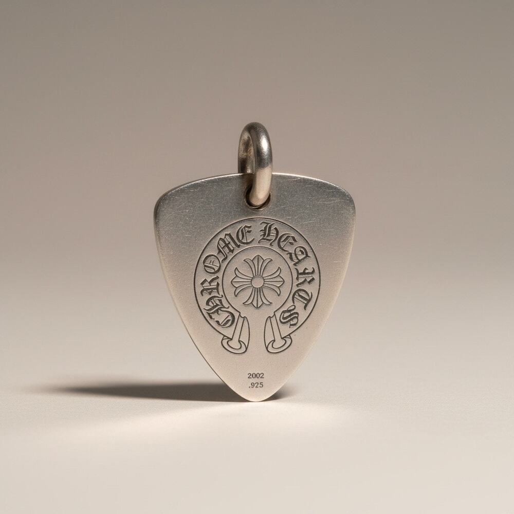 Chrome Hearts Sterling Silver Guitar Pick Pendant Star F*cker .925
